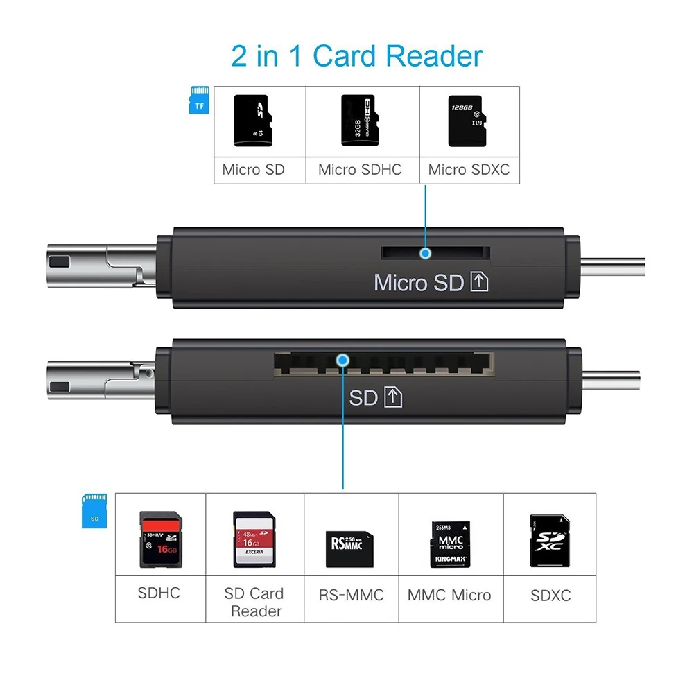 Многофункциональный USB 3 0 Тип-C 3-в-1 с эффектом приближения C зарядкой Micro-USB TF/S/D