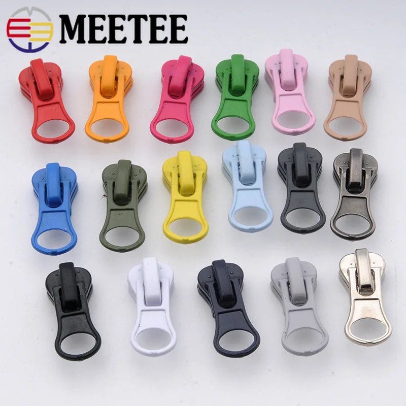 Meetee 20 шт. 5 # полимерная молния головка Толстые карамельные цвета молнии вытяжной