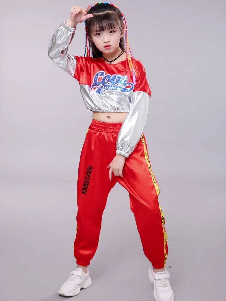 2 шт. Детская одежда в стиле джаз танцевальный костюм для уличных танцев с