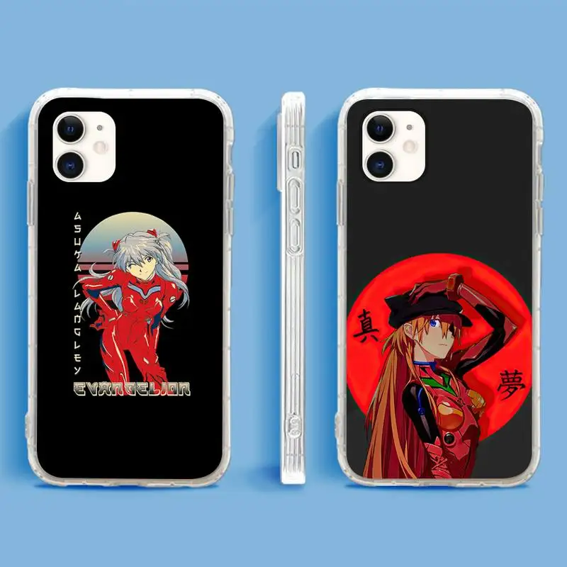 

Evangelion Anime Phone Case For iPhone 13 12 11Pro Max 11 XR XS Max X Mini 8 7 6 SE 2020 Soft Transparent Cover