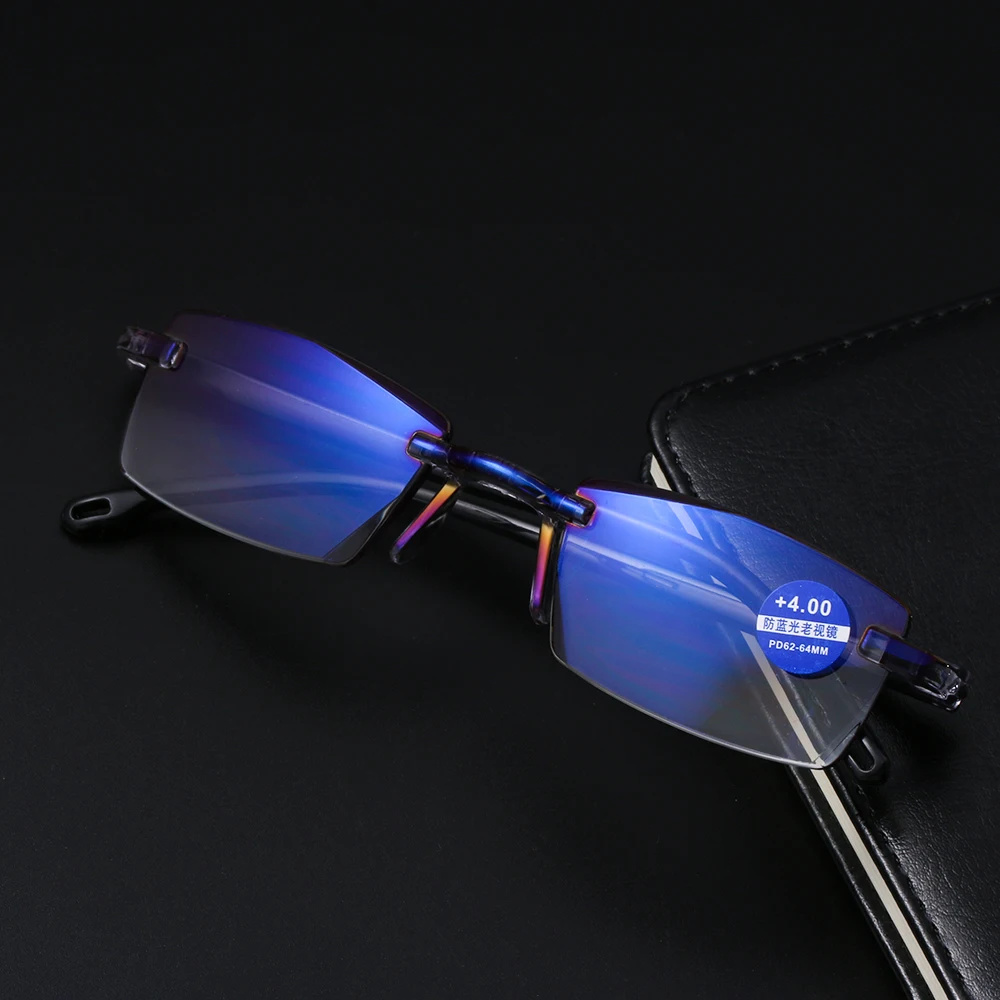 1 шт. унисекс ультралегкие очки без оправы Алмазная огранка для чтения защита от