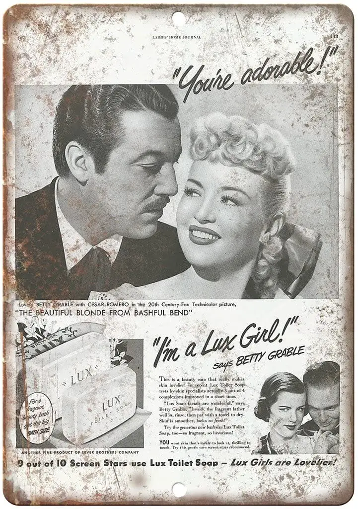 

Adkult Lux Toilet Soap Vintage Ladies Home Journal 10"X7" Reproduction Metal Sign ZF10