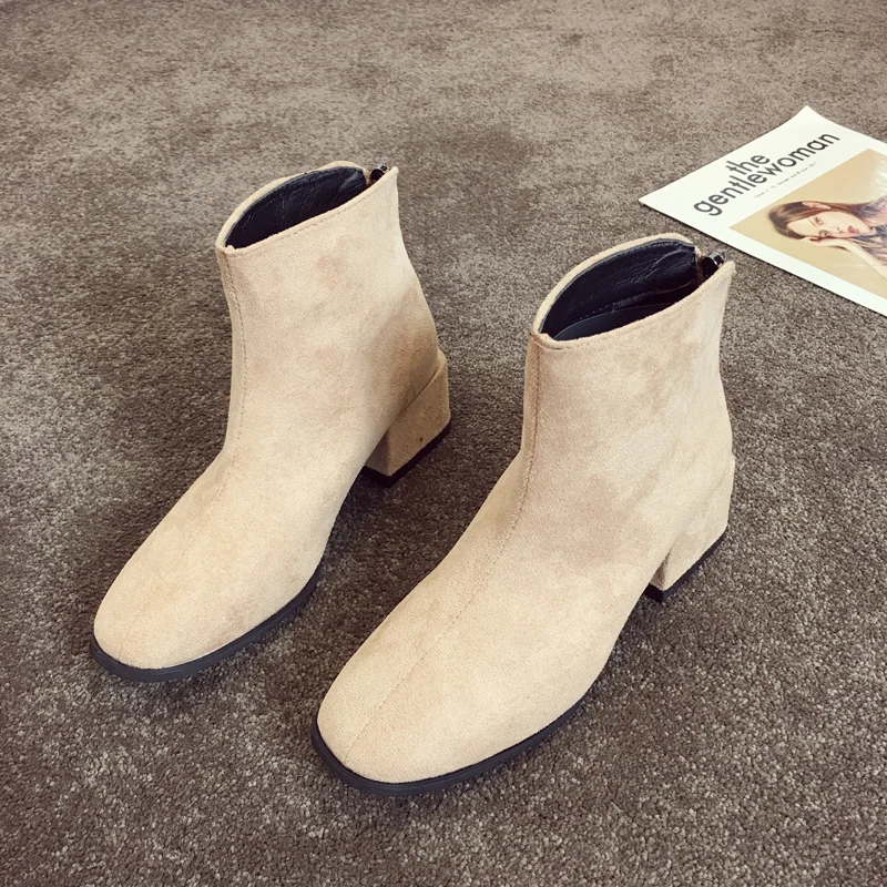 

Ботинки Martin; Ботинки Челси; Женские ботинки в британском стиле; Сезон осень; Новинка 2019 года; Обувь с квадратным носком и толстой молнией сза...