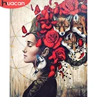 HUACAN картина по номеру женщина портрет рисунок на холсте DIY картина по номерам лиса для взрослых украшение дома DIY рамка