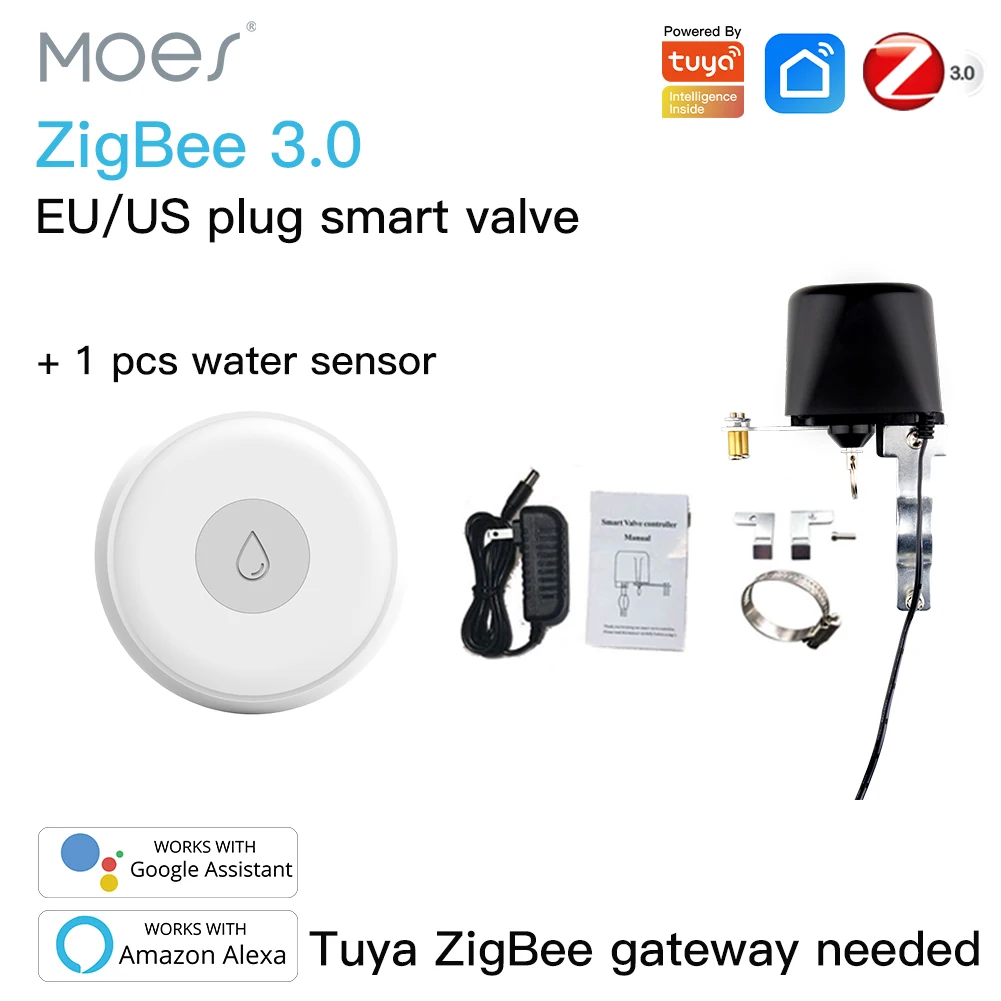 

Умный водяной клапан Tuya Zigbee, устройство для управления газом/водой, Wi-Fi, работает с приложением, Alexa Google Home Smart Life