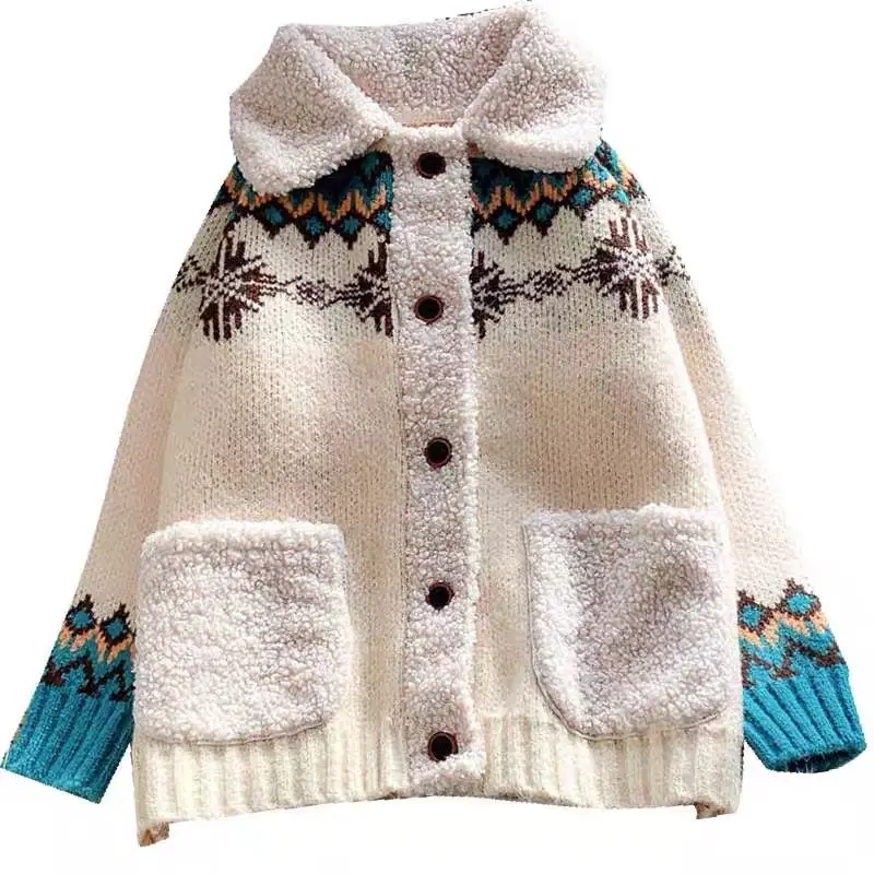 Красный Рождественский свитер кардиган женский утепленный осень зима 2020 НОВЫЙ