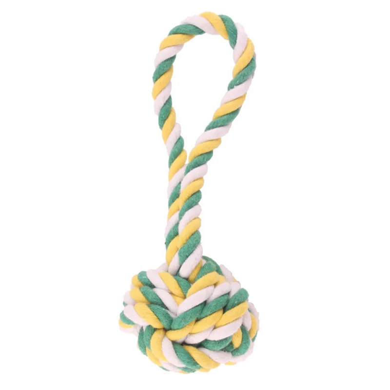

Pet Supplies Cotton Rope Knotted Dog Toy Bite Resistant Interaction To Relieve Boredom Chewing Cat Ball Puppy Molar Stick