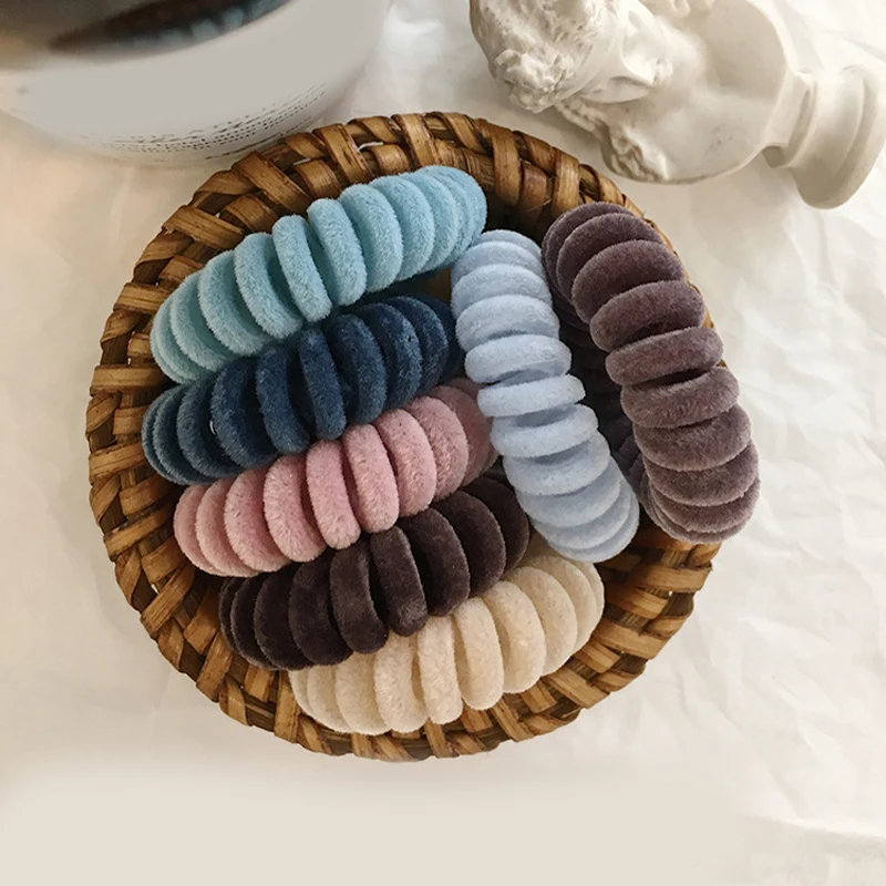 1 шт. эластичные резинки для волос бархатные спиральные держатели конского