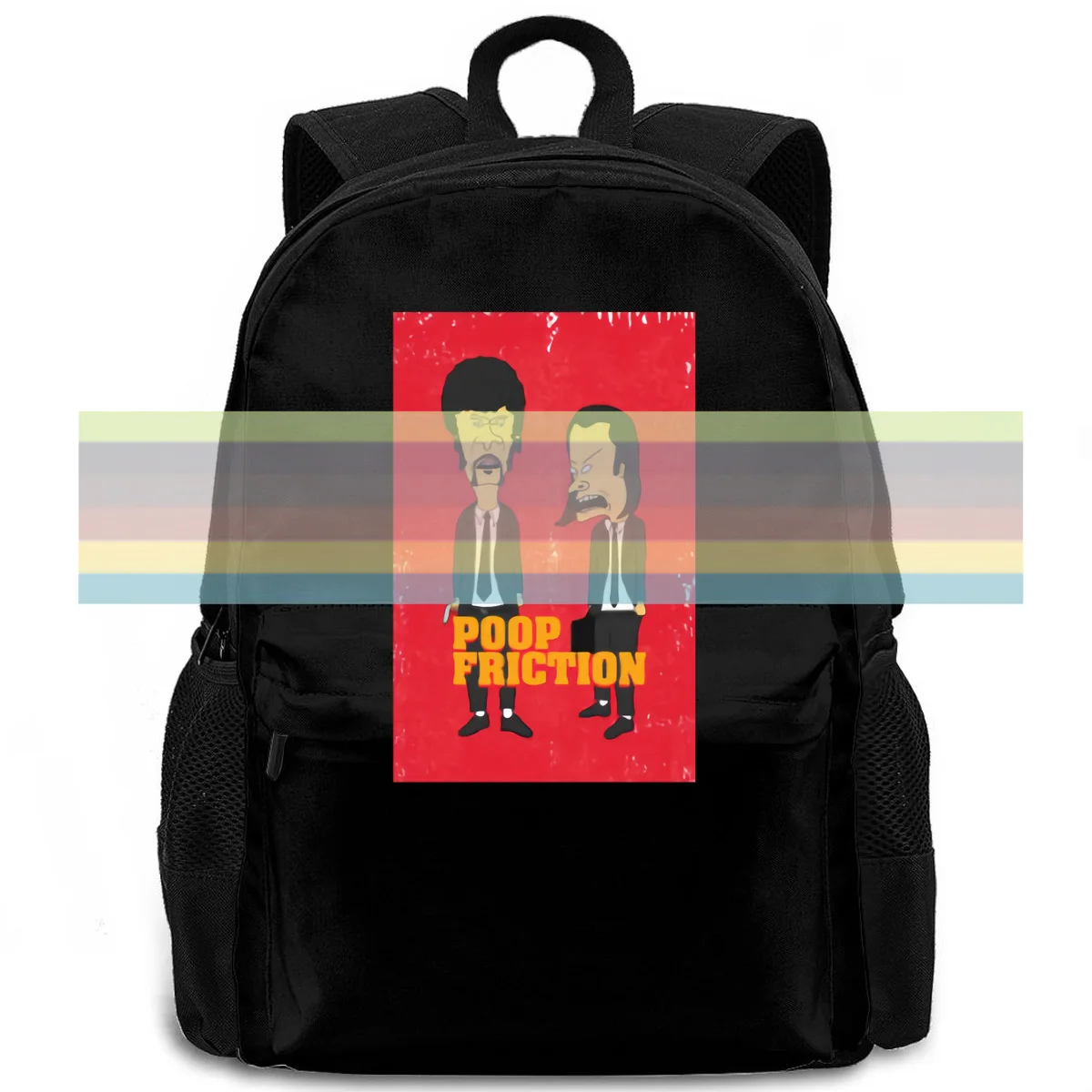 

Pulp Fiction X Beavis and Butthead Poop Fiction Black women men backpack laptop travel school adult student