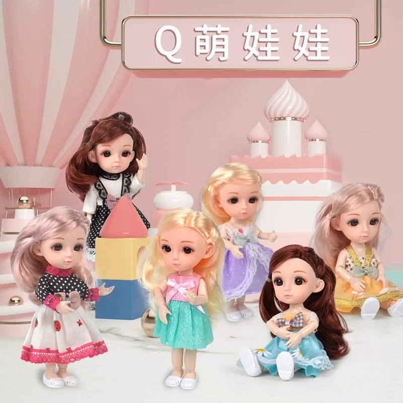 

Mini Princess Doll Set Big Gift Box Girl Small Simulation Children's Cloth Toy Girl Birthday Gift toys for girls Height 16CM