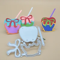 new metal cutting dies for apple shaped beverage cups with straws diy scrapbooking card making embossing crafts