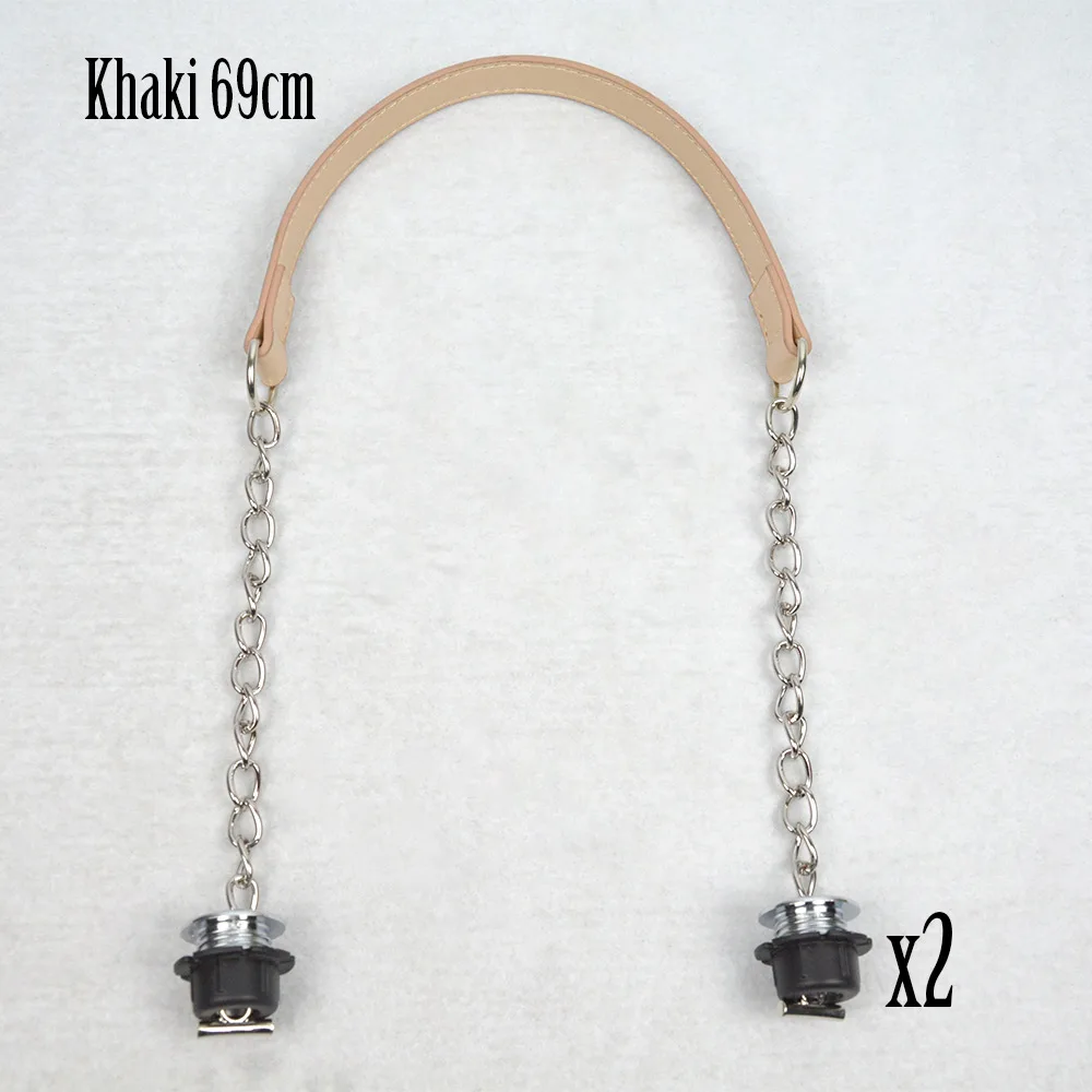 khaki Новинка, TANQU, 1 пара серебряных коротких толстых цепей Obag с металлическим напылением и винтом для сумки, женская сумка через плечо - Цвет: khaki