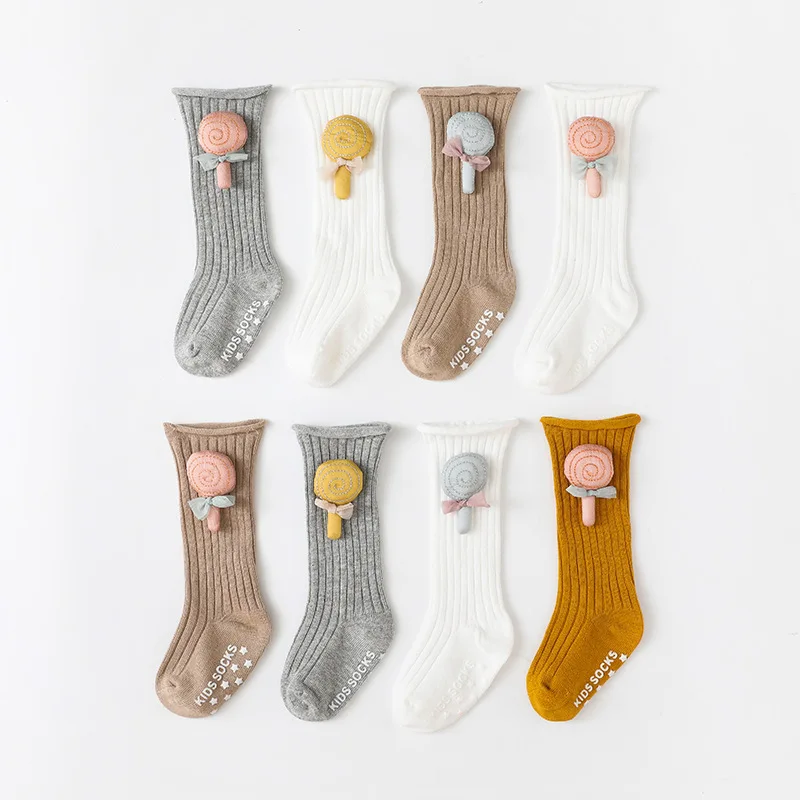 

2021 New Loose Mouth Curling Socks For Babies Non-Slip Baby Boy Accessories Solid Color Children's Socks Screw Thread Kids Socks