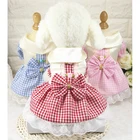 Новое поступление на весну и лето, одежда для маленьких собак и кошек, клетчатая юбка с бантом