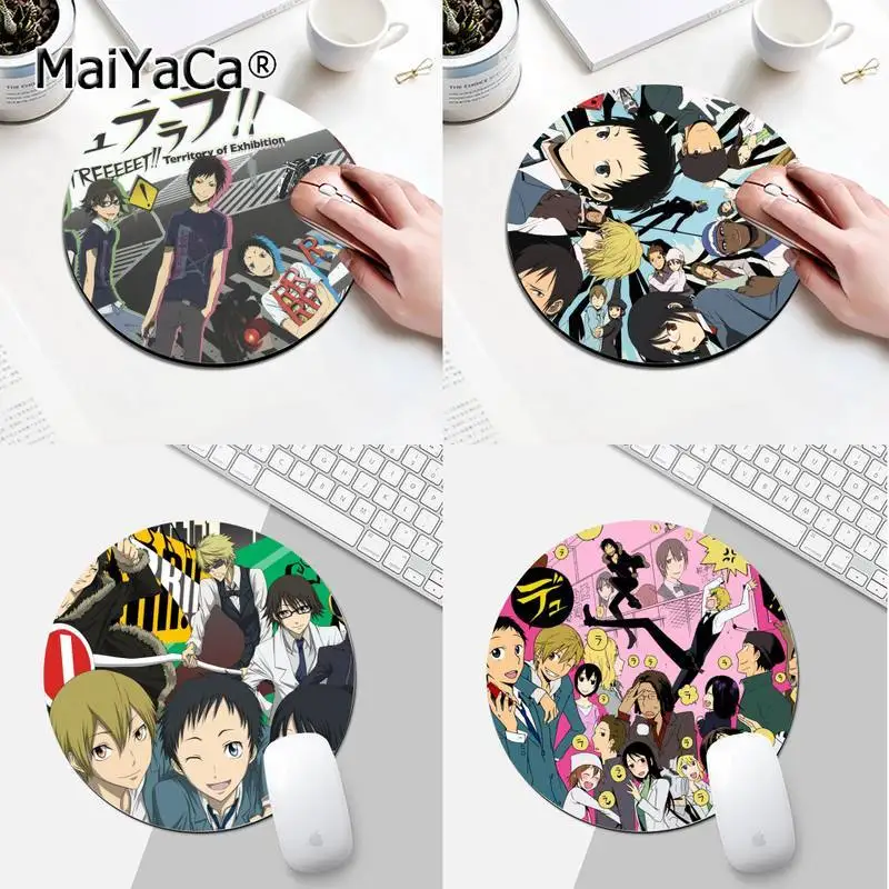 

Japanese Anime DuRaRaRa Gamer Speed Mice Retail Small Rubber Mousepad Round Desk Gamer Gaming Mat For PC Laptop Round Mouse Pad