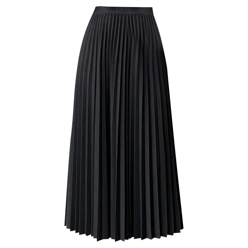 

2021 Spring New Women'S Bright Silk Messy Korean Style High Waist Slimming Bust Pleated Skirt