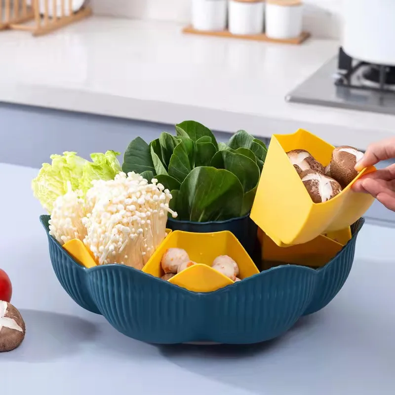 Сливная корзина для овощей многофункциональная вращающаяся кухонная с двойным