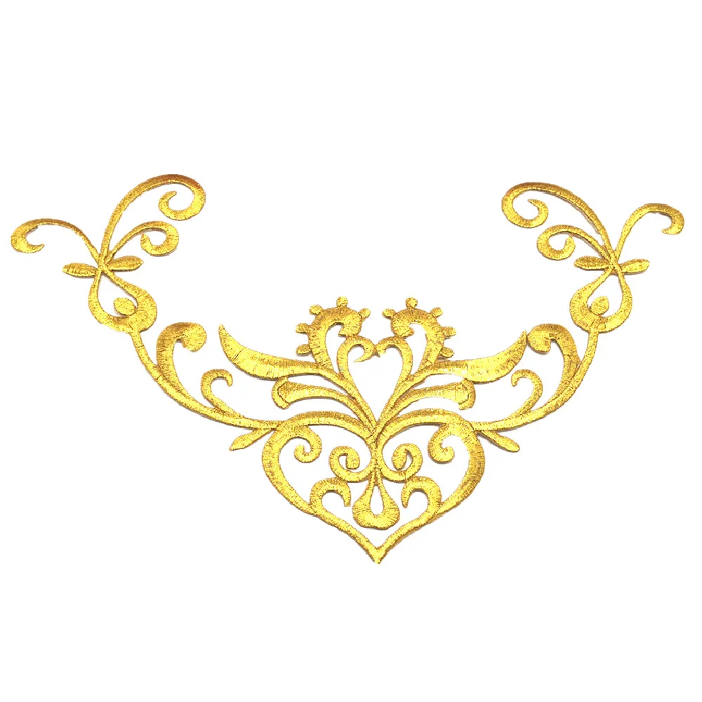 Золотые нашивки с вышивкой аппликация на зеркале пары сделай сам одежда костюмы