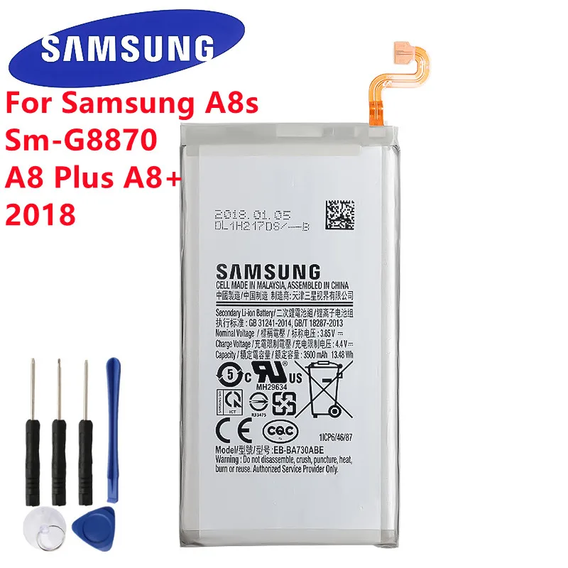 Оригинальный телефон Samsung Galaxy A8 Plus + 2018 с внешним аккумулятором A730F A730DS 3500 мАч для