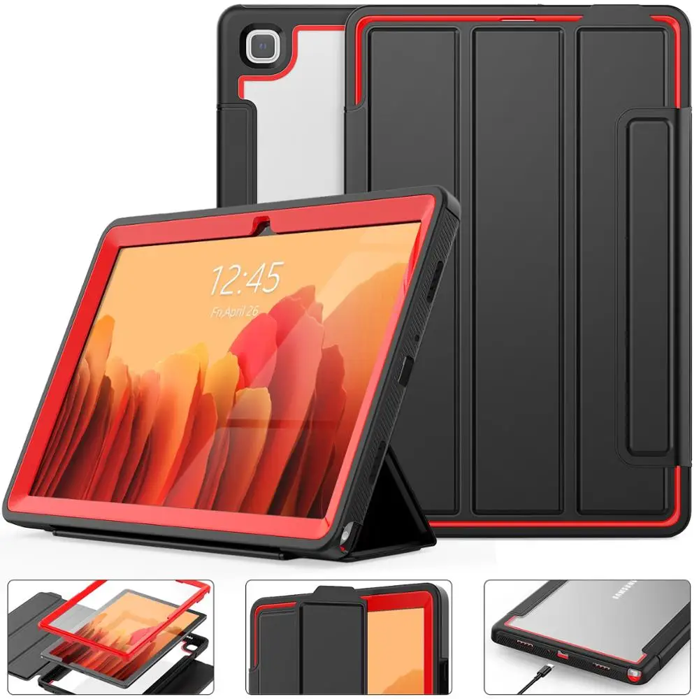 

Transparent Back Smart Case for Samsung Galaxy Tab A7 10.4 Case 2020 T500 T505 T507 Auto Sleep&Wake Up Leather Protective Cover