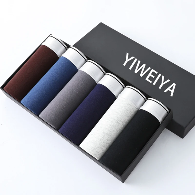 

Трусы-боксеры мужские хлопковые однотонные, из дышащей ткани, большие размеры, 6 шт.