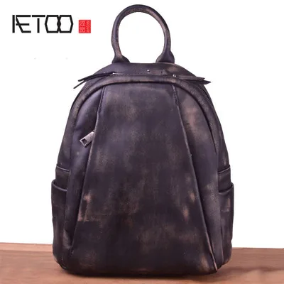 Винтажная женская сумка AETOO ручная с кожаным покрытием практичный рюкзак
