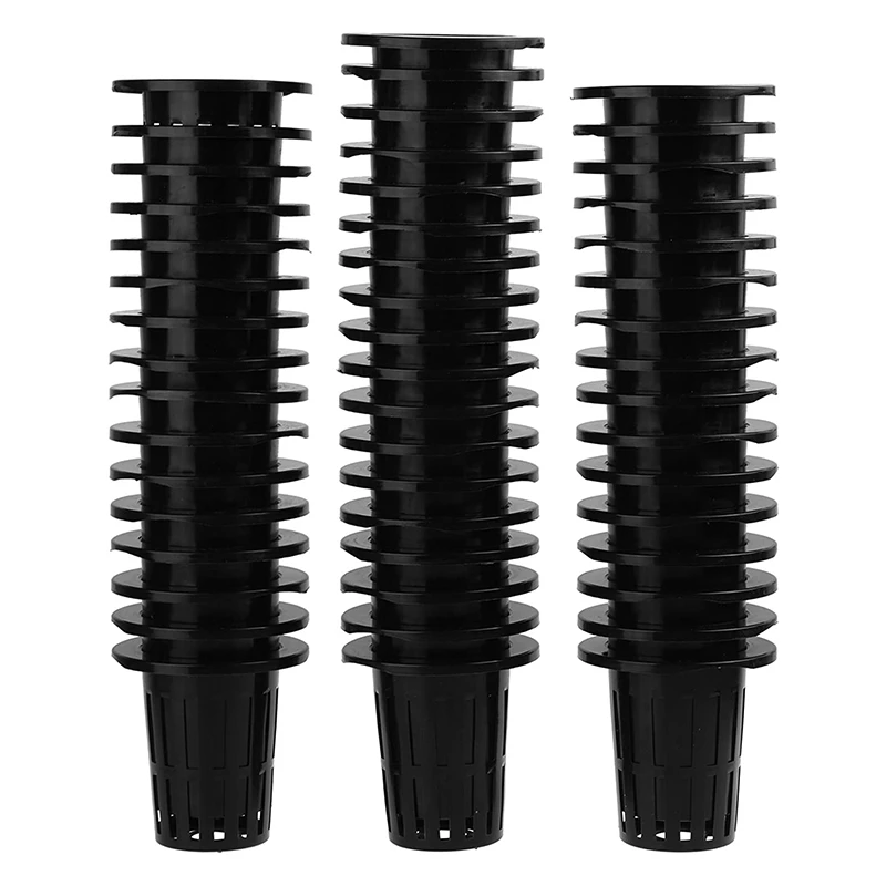 

Hot XD-100 Pcs Black Plastic Slotted Mesh Net Plant Cups Pots Bucket Basket for Hydroponics/Aquaponics/Orchids 70MM