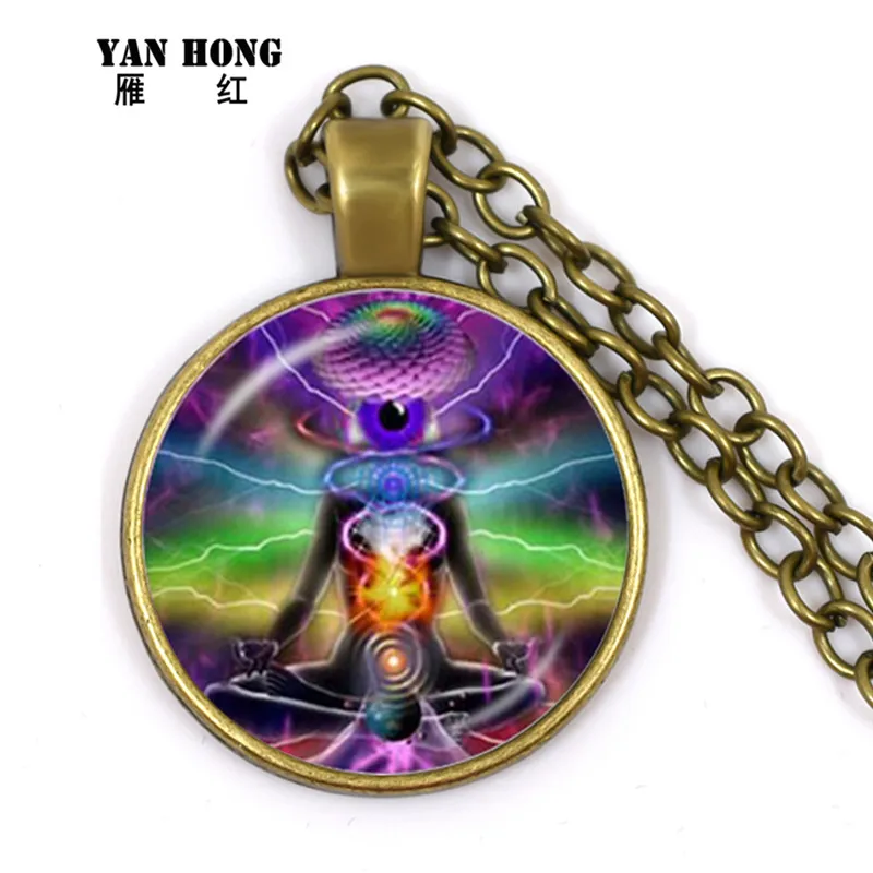 7 Рэйки лечение чакры ожерелье Будда йога кулон для медитации и символ ом