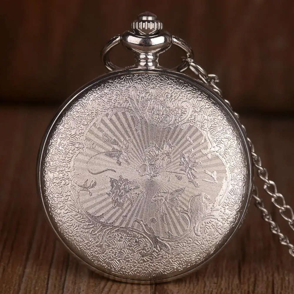 Free Wing Pocket Watch Necklace Men Women Steampunk Chain Watches with chain Vintage Quartz Fob Pendant CF1025 | Наручные часы