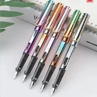 gradient colored metal water ink pen 0 5mm fine stainless steel tip fountain pen office school supply student writing stationery
