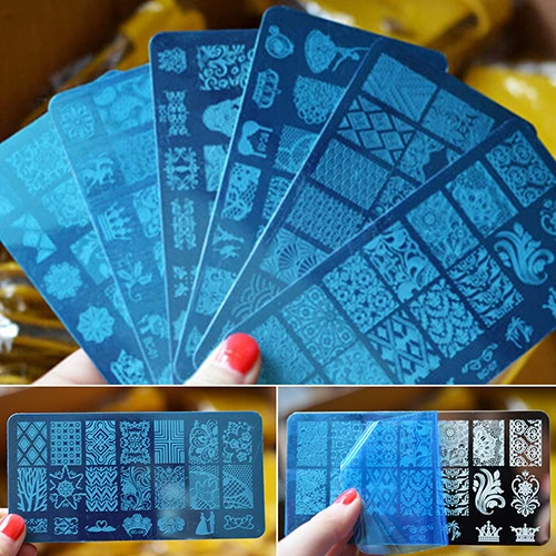 10 Новый дизайн DIY Nail Art Image Stamp штамповочные пластины маникюрный шаблон инструмент