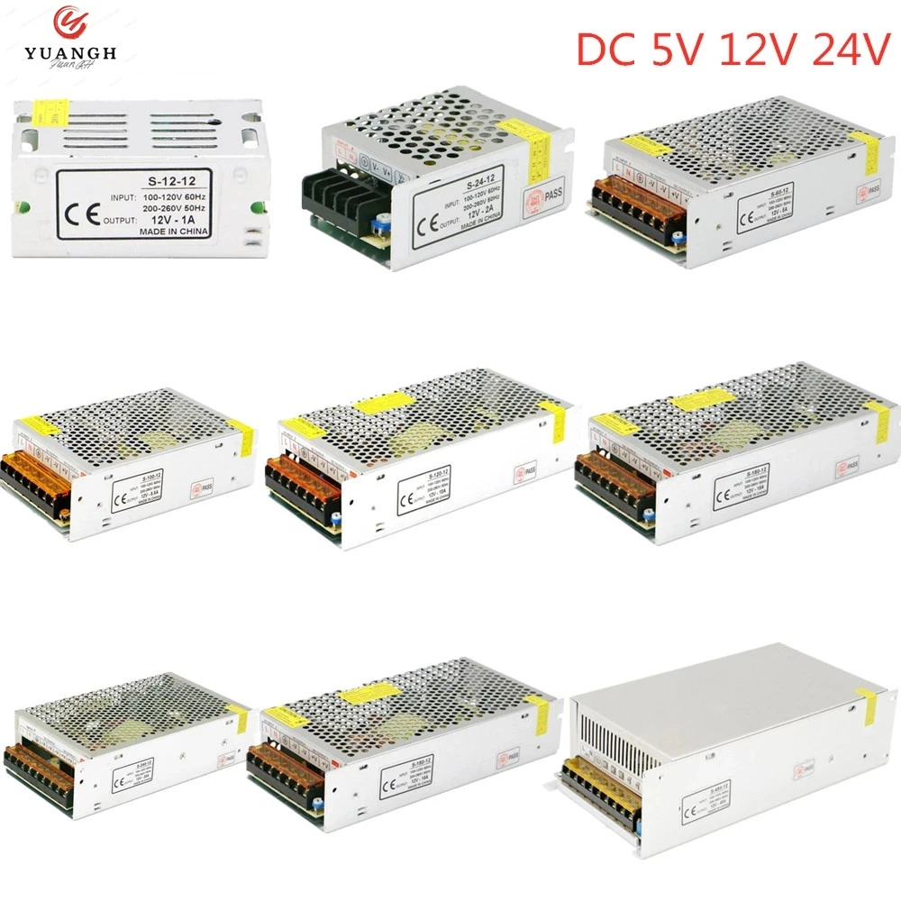 Switching Power Supply AC 110V 220V To DC 5V 12V 24V Power Adapter 5A 10A 15A 20A 30A Lighting Transformer LED Driver