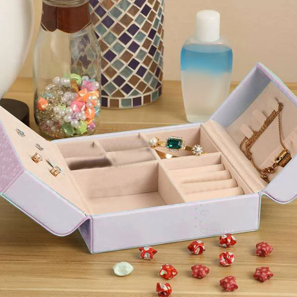 

Travel Butterfly Decoration Portable Travel Jewelry Case Display Organizer Rings Earrings Necklace Bracelet Pink