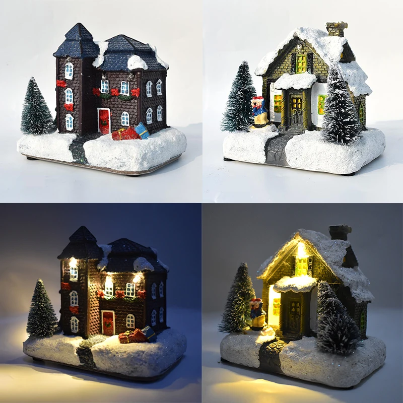 Рождественские украшения в виде зимней деревни и городов светодиодное