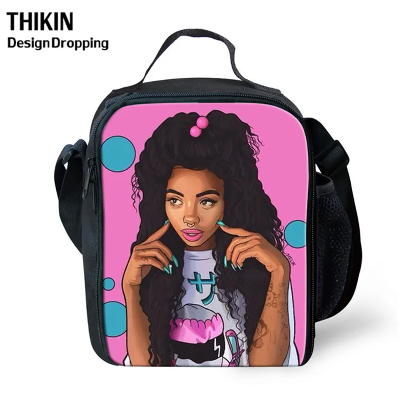 3 THIKIN Back To School черный искусства АФРИКАНСКАЯ ДЕВУШКА культуры школьные сумки для детей 3 шт./компл. школьный рюкзак школы детская книга Сумка Softback - Цвет: 3
