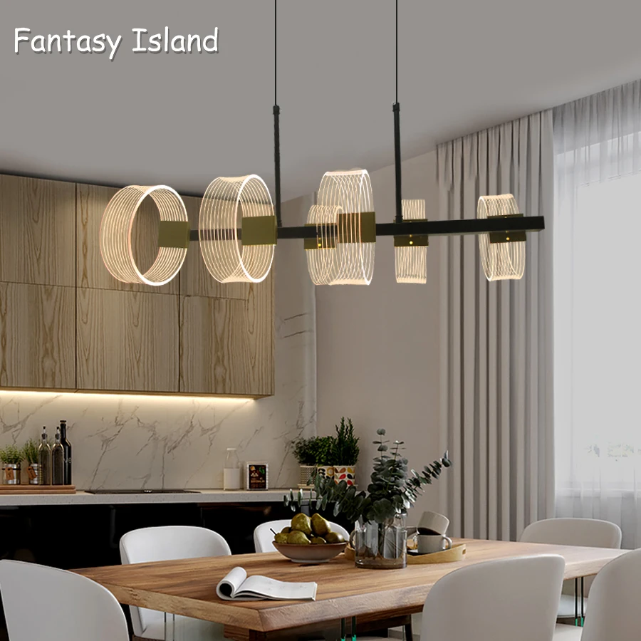 Минималистичная современная светодиодная люстра Hme освещение Акриловые Кольца
