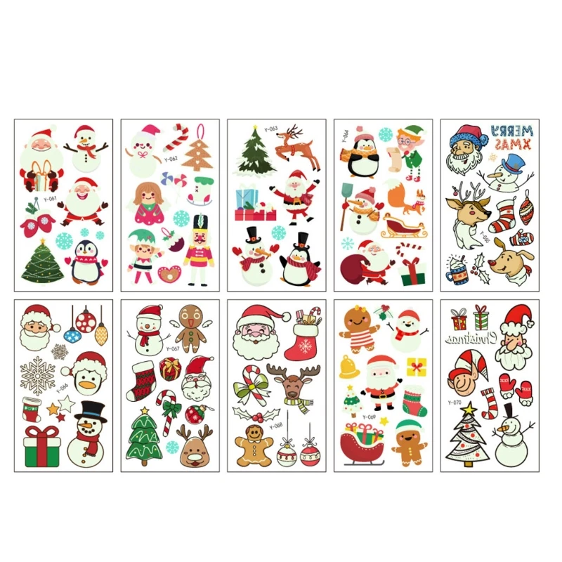 

Luminous Tattoo Sticker Dark Fluorescence Discoloration Stars Style Supplies Party/Club Decoration Santa Claus