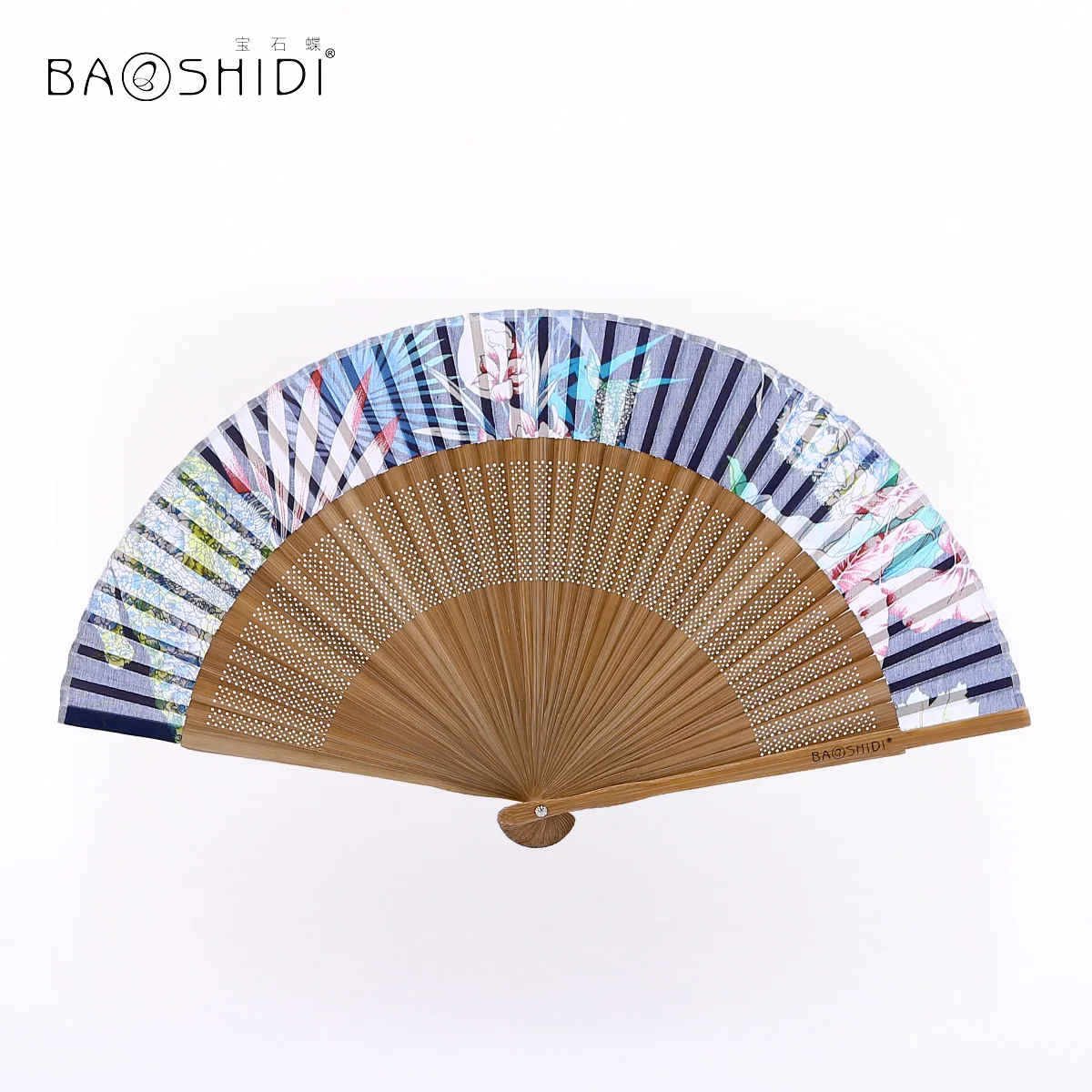 

★Шелковый веер Ruby butterfly, Шелковый веер большого/двух видов шелка, 10 цветов на выбор