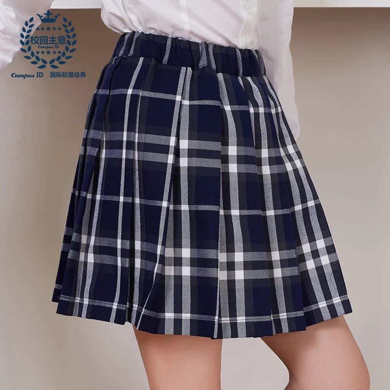 2020 юбки для девочек Классическая плиссированная юбка в клетку британском стиле