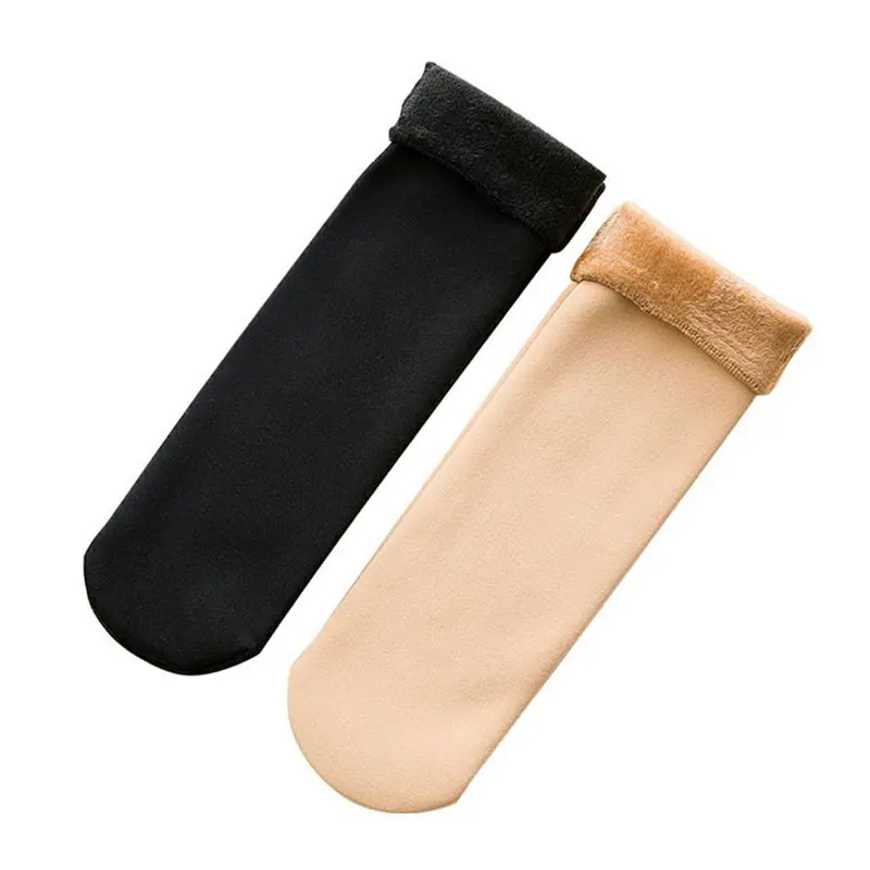 

Winter Warm Socks Solid Plus Velvet Thicken Soft Women Socks Casual Home Snow Socks Women Breathable Elastic Keep Warm Socks