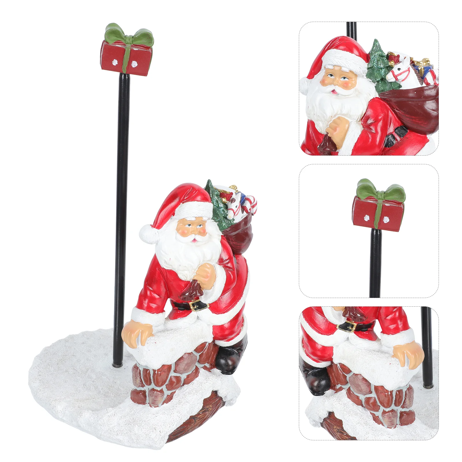 

1PC Lovely Santa Claus Tissue Rack Christmas Tissue Rack Home Resin Xmas Crafts