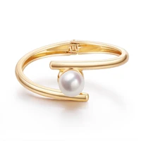 ladies minimalist jewelry light luxury simple bracelet fashion line shaped pearl bird nest plated glossy gold plated bracelet