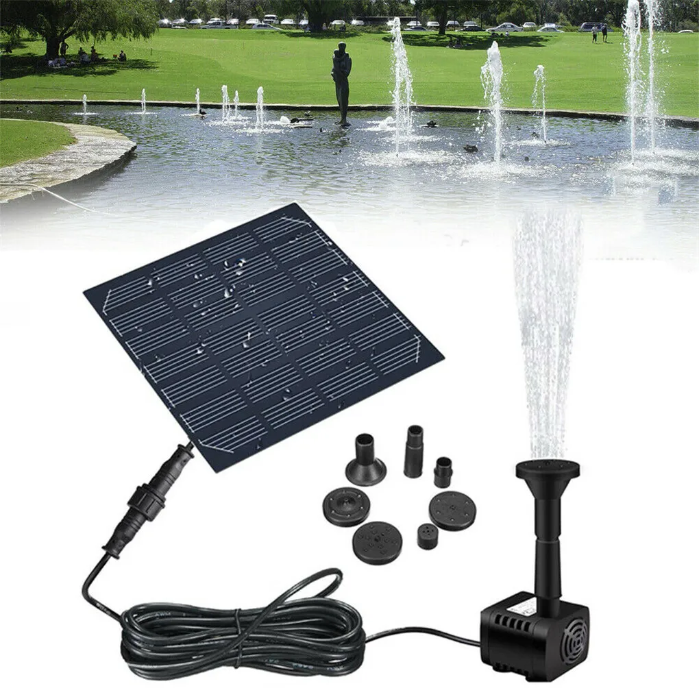 

Solar Panel Powered Water Fountain Pool Pond Garden Water Sprinkler Sprayer with Water Pump & 3 Spray Heads