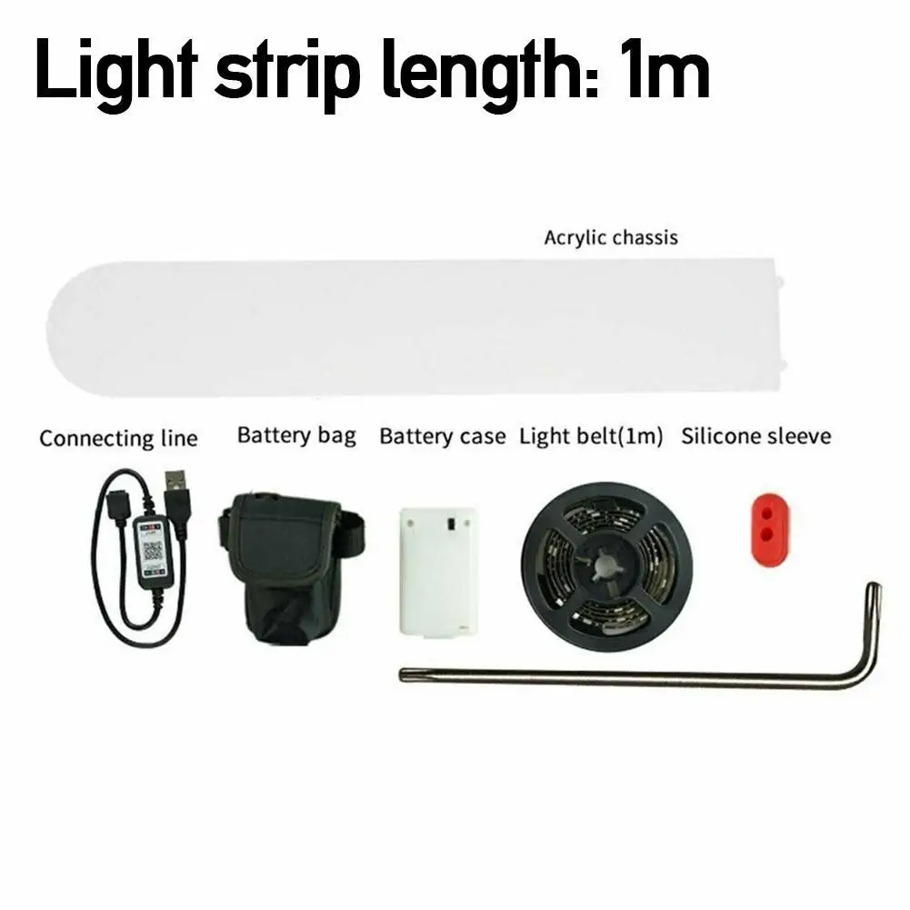 

Scooter Marquee Bluetooth Colorful Strip Light Acrylic Chassis Transparent Light Universal Scooter Colorful Y5U1