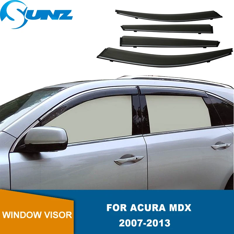 

Side Window Deflector For Acura MDX 2007 2008 2009 2010 2011 2012 2013 4pcs Window Visor Vent Shades Sun Rain Deflectors SUNZ