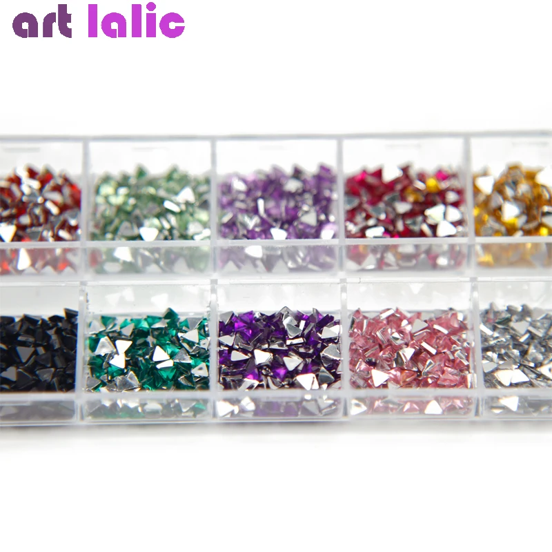 3600 шт. стразы для дизайна ногтей 3D серебряные 2 мм круглые смешанные каплевидные
