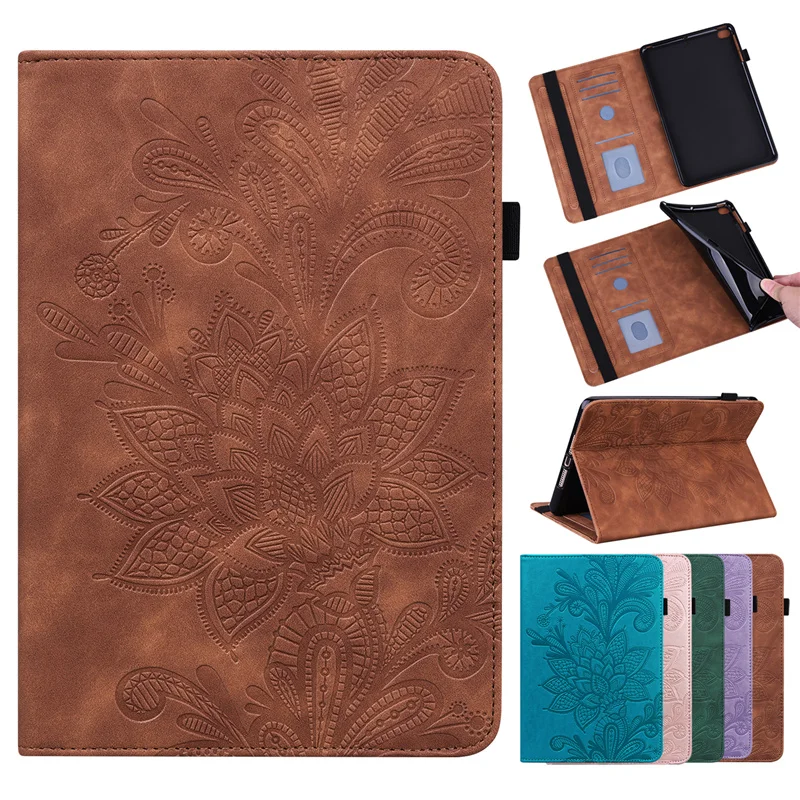 

Cover Funda for All New Kindle Fire HD 10 2017/2019 10.1'' Stand Embossing Classic Flower Case for Fire HD 10 2016/2018 10.1