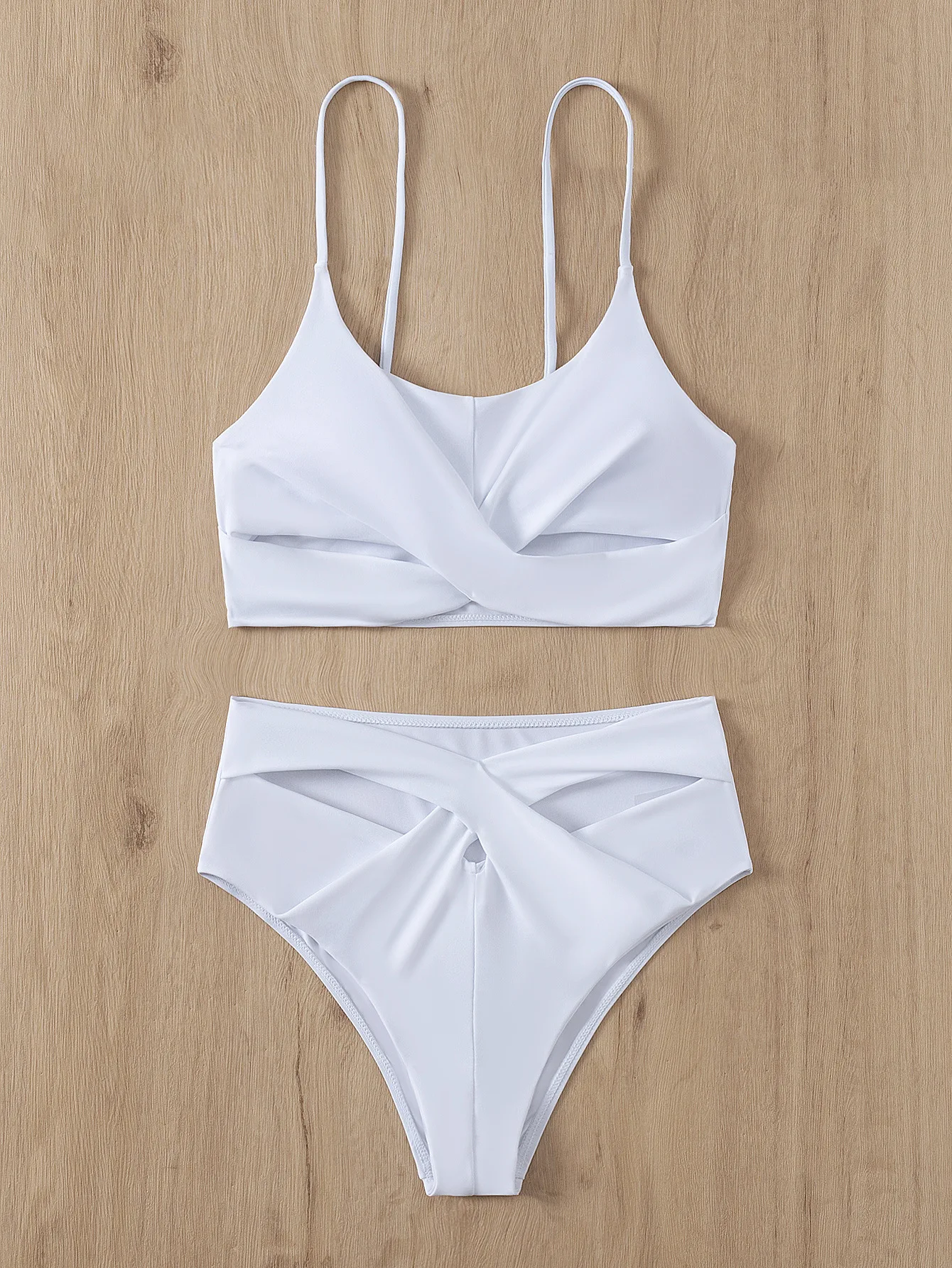 Пикантное бикини с перекрестными рюшами и высокой талией женская одежда для