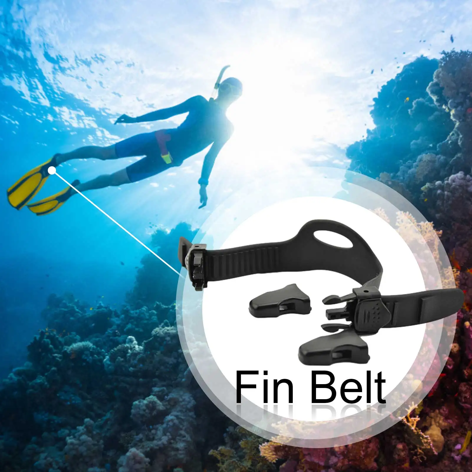 

Diving Fins Rubber Straps Quick Release Snorkeling Fins, Adjustable Diving Training Fin, Swimming Strap Accessories