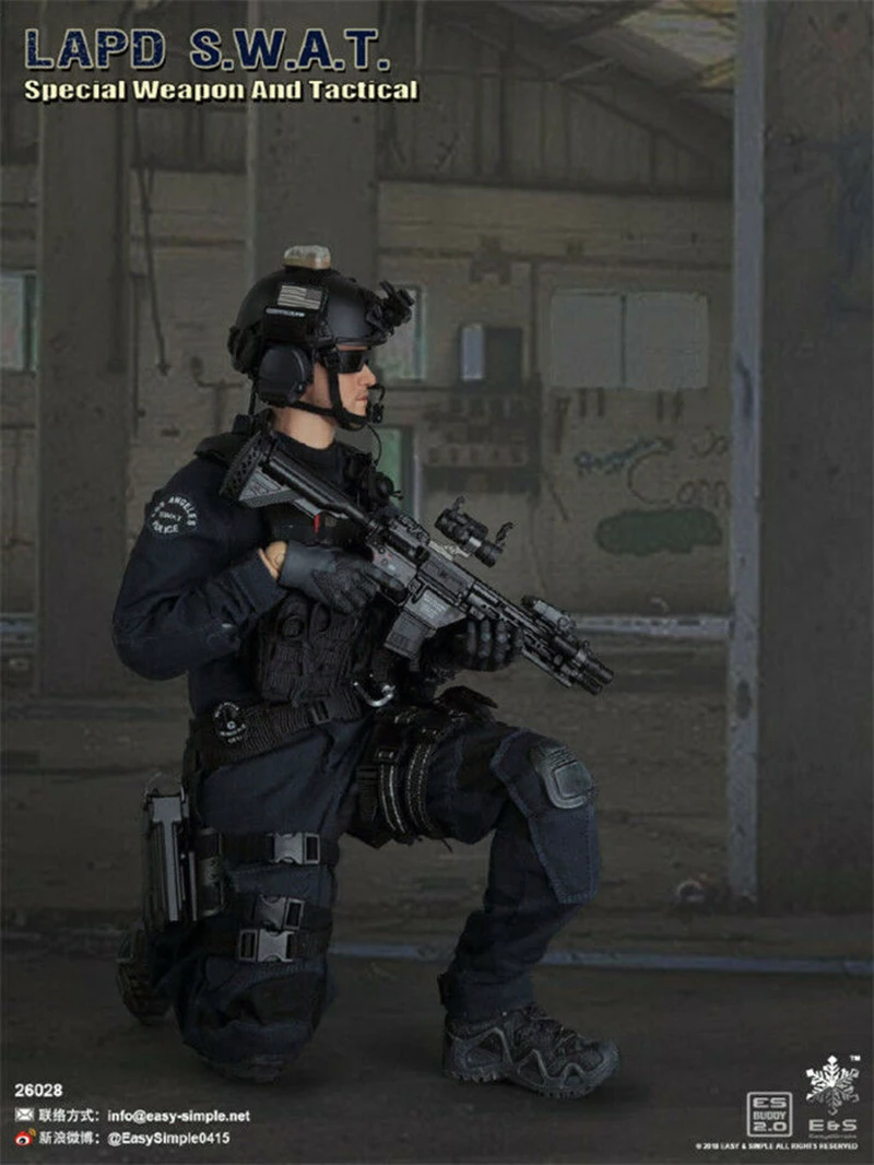 Полный набор 1/6 весы легок и прост ES 26028 Лос Анджелеса SWAT специальное оружие